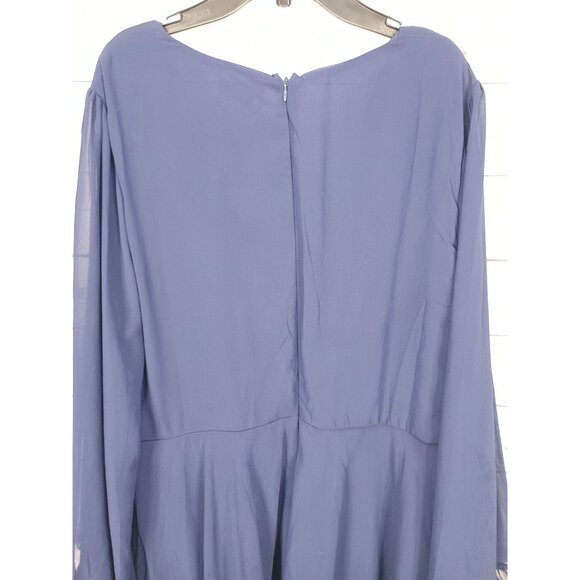 Chicsoul Long Sleeve Navy Blue Ruffle Hem Layered Dress Size 1X - Picture 8 of 8